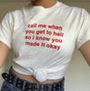 Call Me When You Get To Hell Print Short Sleeve Cotton T-shirt Funny Meme Shirt Unisex WoUnisex Ironic Shirt Sarcas Streetwear Tops