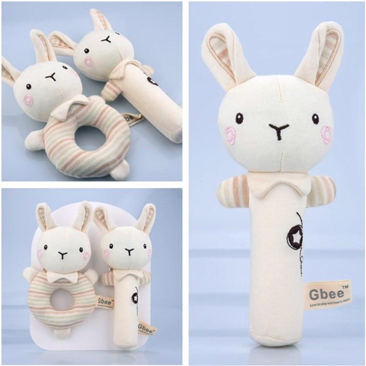 Gbee Organic Cotton Baby Rattle - Newborn Soothing Toy 0-1 Year