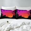 Purple Sky Bats Fly 3D Printed Bedding Set Cozy Soft Duvet Cover King Queen Twin Size Birthday Gift Halloween Gift Bedroom Decor