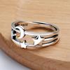 CaiYi S925 Sterling Silver Star & Moon Korean Style Ring for Women – Unique Design, Hollow Star Moon Index Finger Ring