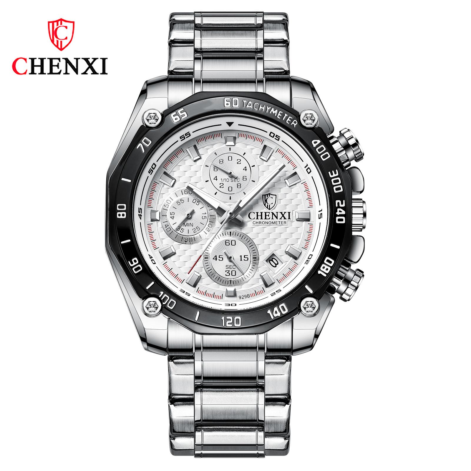 

Новые роскошные мужские часы ТОП-бренда с коробкой, мужские модные часы-календарь, мужские многофункциональные стальные часы, мужские кварцевые часы белый