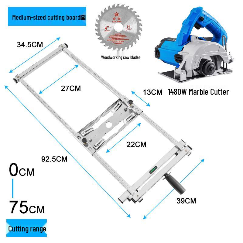 Handheld Marble Cutter: Multi-Function Woodworking Saw with Base Plate and Positioning Bracket