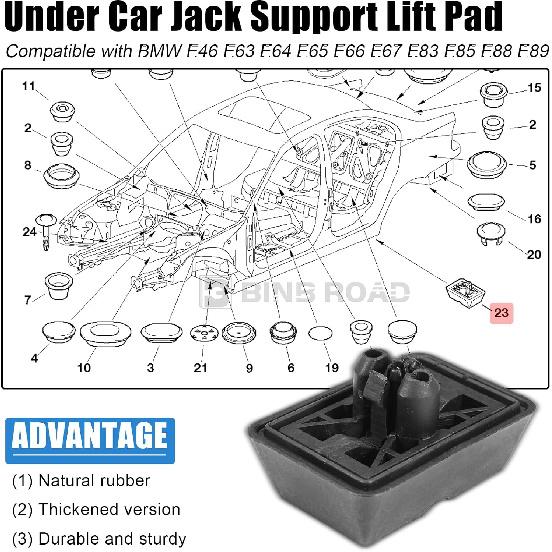 4PCS Under Car Jack Support Lift Pad 51718268885 Compatible with BMW E46 E63 E64 E65 E66 E67 E83 E85 E88 E89