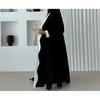 New Middle East Arabic Dubai Black White Fashion Cardigan Robe Dress Color Blocked Robe