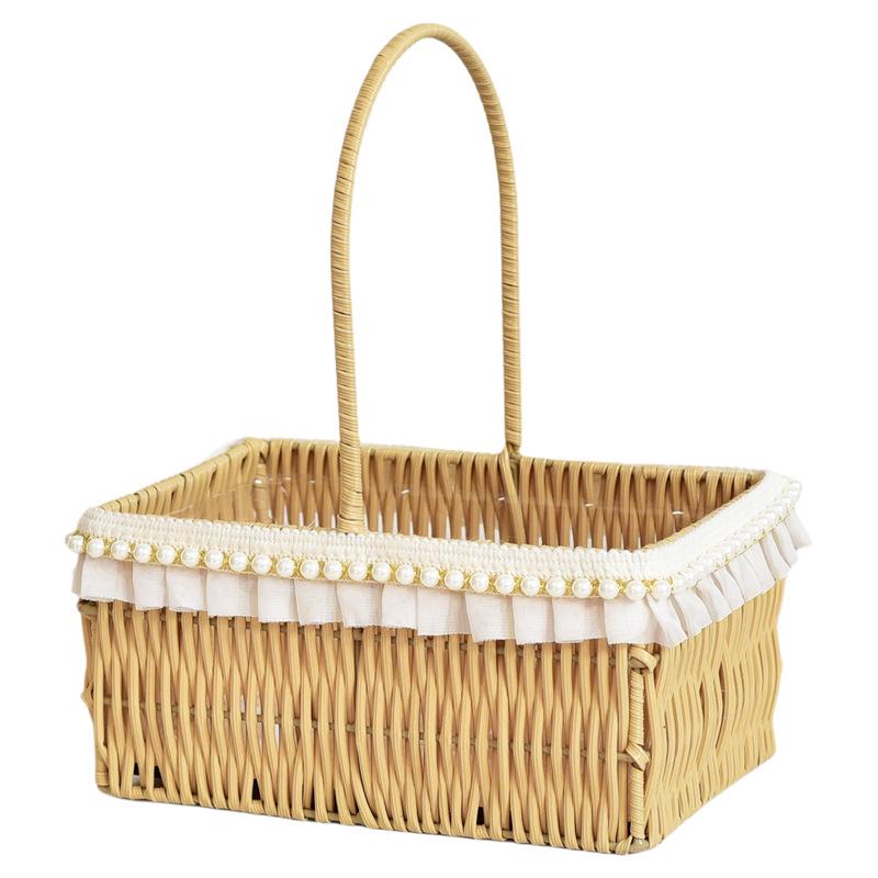 Handcrafted Anti-Rattan Flower Basket - Perfect for Fresh Flowers, Succulents, or Gifts.