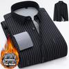 New Men's Shirt Autumn Winter Thickened Warm Long Sleeve Non-ironing Plaid Business Casual Slim-fit Fashion Striped Solid Shirts