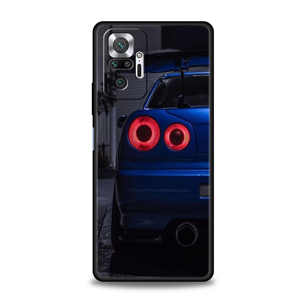 Blue Red JDM Sport Car Phone Case For Xiaomi Redmi Note 14 13 5G 10 11 12 Pro Plus 4G 14C 13C 12C 10C Black Cover