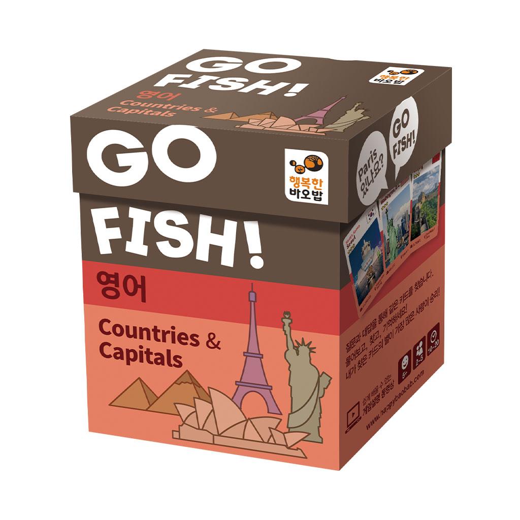 Happy Baobab Go Fish English Countries & Capitals Card Game for Family Brain Development, Ages 6-7+