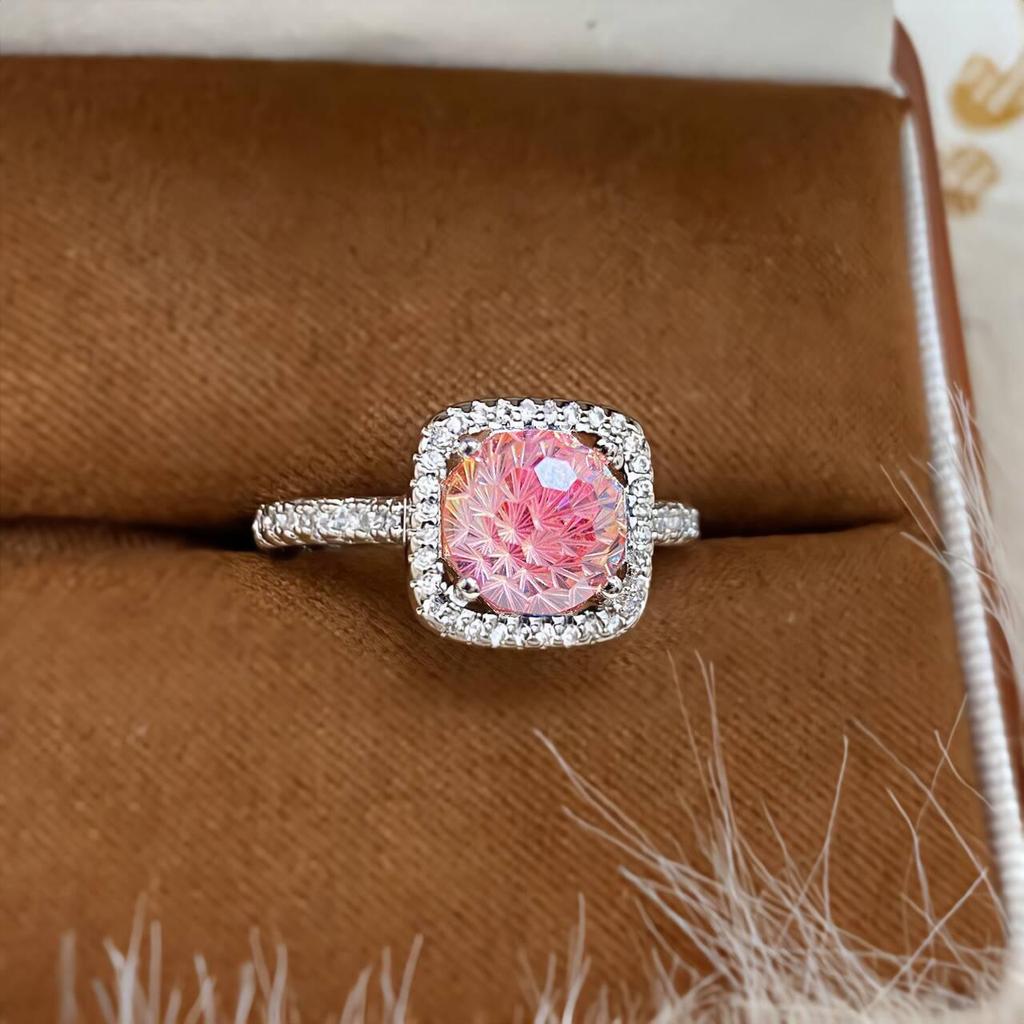 Anillo de Princesa para Mujer de Aguamarina Paraíba y Diamante de Alto Carbono de Lujo Ligero