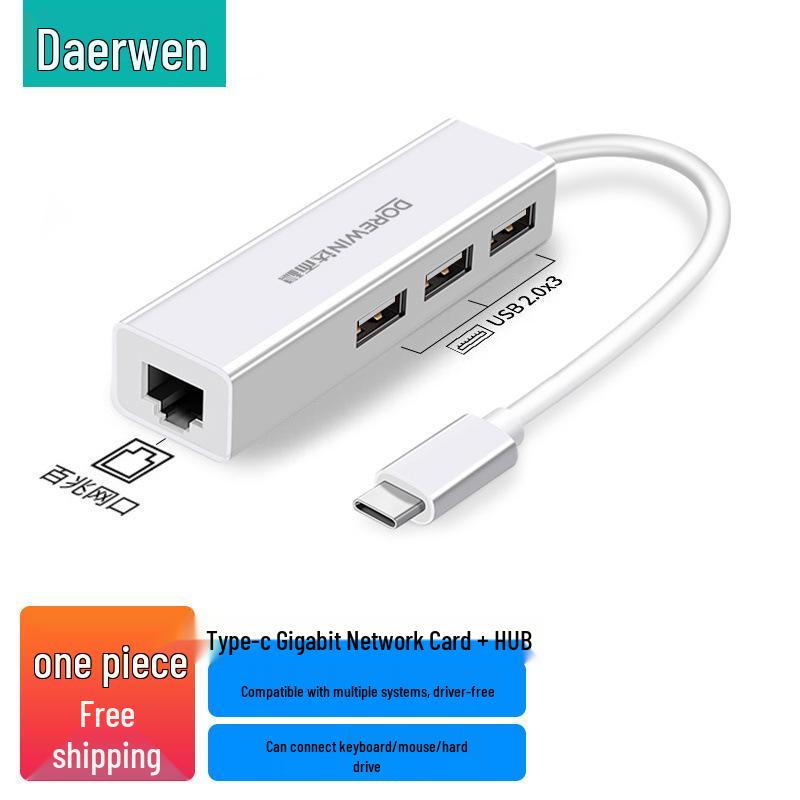 Darenwen Wired Network Adapter for Laptop/Desktop: External Gigabit Ethernet Converter
