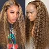 Wig for women with long curly African hair wavy mixed color chemical fiber headgear