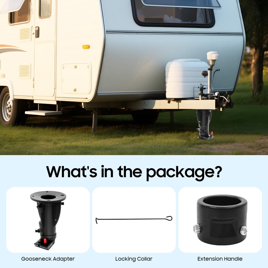 Heavy Duty C5G1216 Kingpin Adapter 20000lbs Capacity 12-16" Height Adjustable with Shock Absorption for Camper RV Trailer