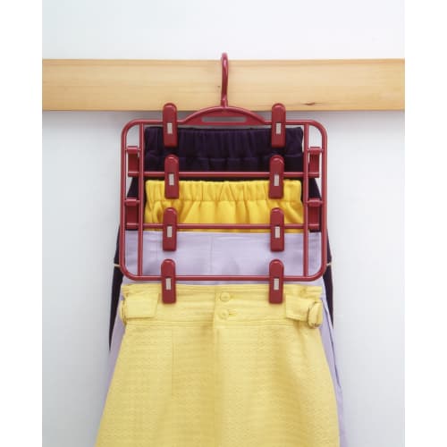 Sawafuji NB-04 4-Tier Skirt Hanger, Black, 400mm Wide, Made in Japan, Non-Marking, Space-Saving, with Clips and Non-Slip Clips, Fits Pants and Trouser