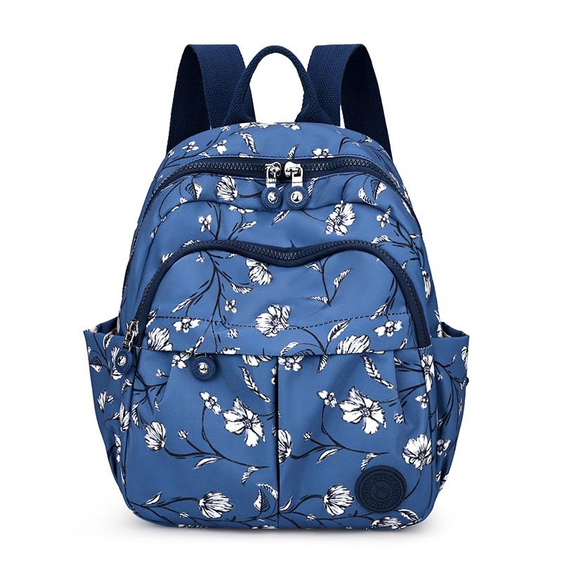 Bedruckter Nylon-Rucksack Studenten-Schultasche Damen Leichter Reiserucksack