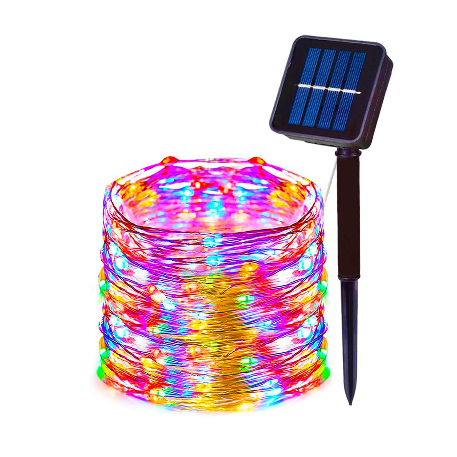 

Солнечные гирлянды уличные водонепроницаемые солнечные гирлянды 8 режимов рождественские медные проволочные огни для украшения патио 6.5m 50led