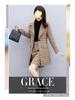 Koreanischer Stil Damen Wollmantel & Kleid Set: Herbst/Winter Karierter Zweiteiler Mode 2025