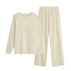 Women's Fleece-Lined Cozy Pajama Set - Long Sleeve Sweatshirt & Pants for Autumn/Winter