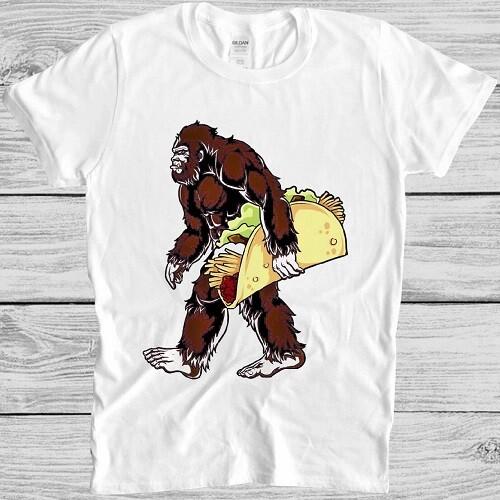 Bigfoot T Shirt Sasquatch Funny Camping Taco Cool Gift Tee M168 XL