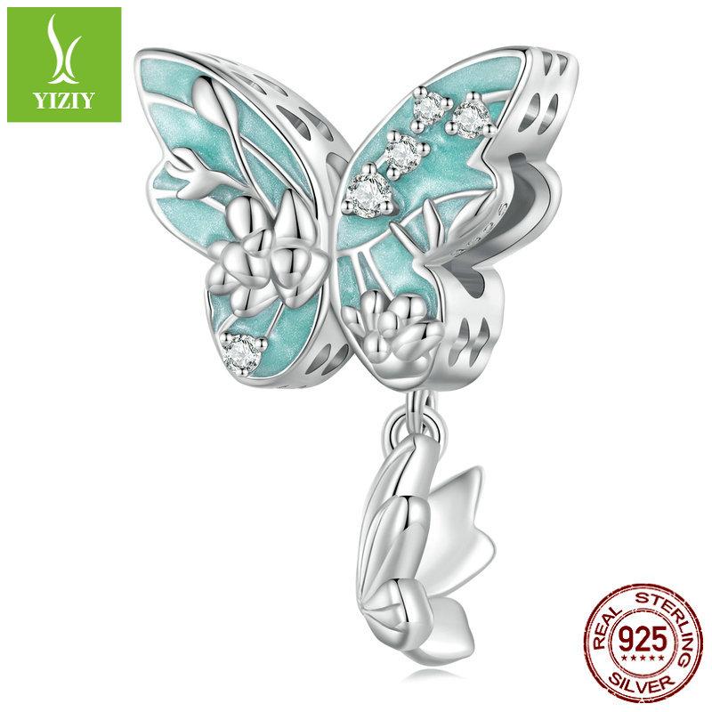S925 Sterling Silver Butterfly Series Pendant Jewelry Accessories, Mori Girl Heart Diy Bead Partition