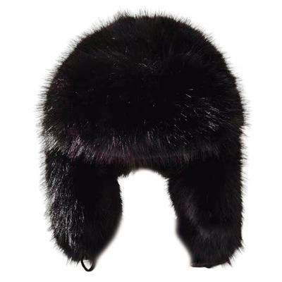 Plush Lei Feng Hat Solid Color Women Winter Hat Thermal Faux Fox Fur Beanie Hat with Long Ear Protection