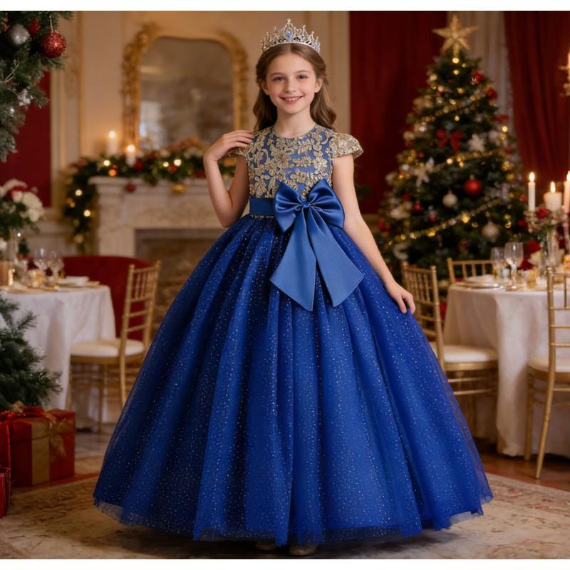 Mädchen Prinzessin Tüllkleid Klavieraufführung Hochzeitsfeier Weihnachten Abendkleid Größe 120-170cm