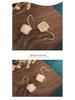 Chinese Court Style Bamboo Leaf Stud Earrings with White Jade for Women - Retro Dangle Design