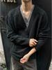 Luxurious Old Money V-neck Casual Loose Knit Sweater, Faux Two-Piece Unisex Autumn/Winter Trendy.