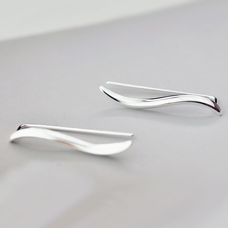 

Минималистичные волнистые простые изогнутые тонкие крутые эстетичные серьги-гвоздики из стерлингового серебра 925 пробы для женщин корейские винтажные роскошные ювелирные изделия