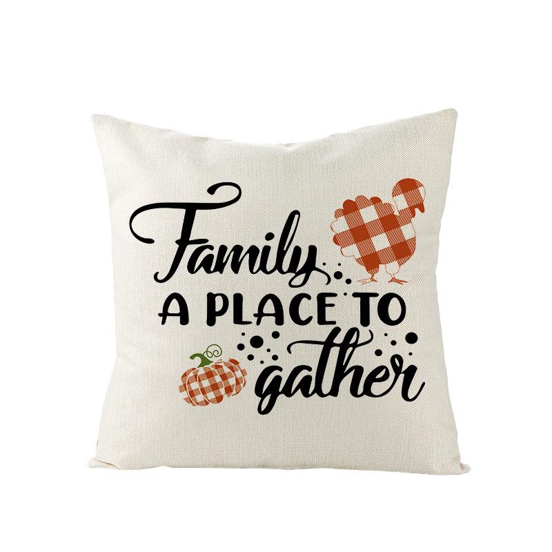Thanksgiving Pillowcase New Autumn Pumpkin Polyester Peach Skin Printed Sofa Pillow