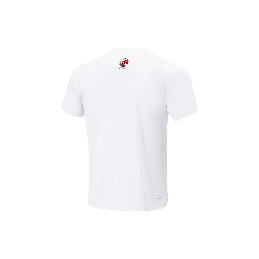 Li Ning CBA Series Professional Basketball Short Sleeve Jersey With Beijing Team Logo Print Men Tops Standard-White ATST939-2