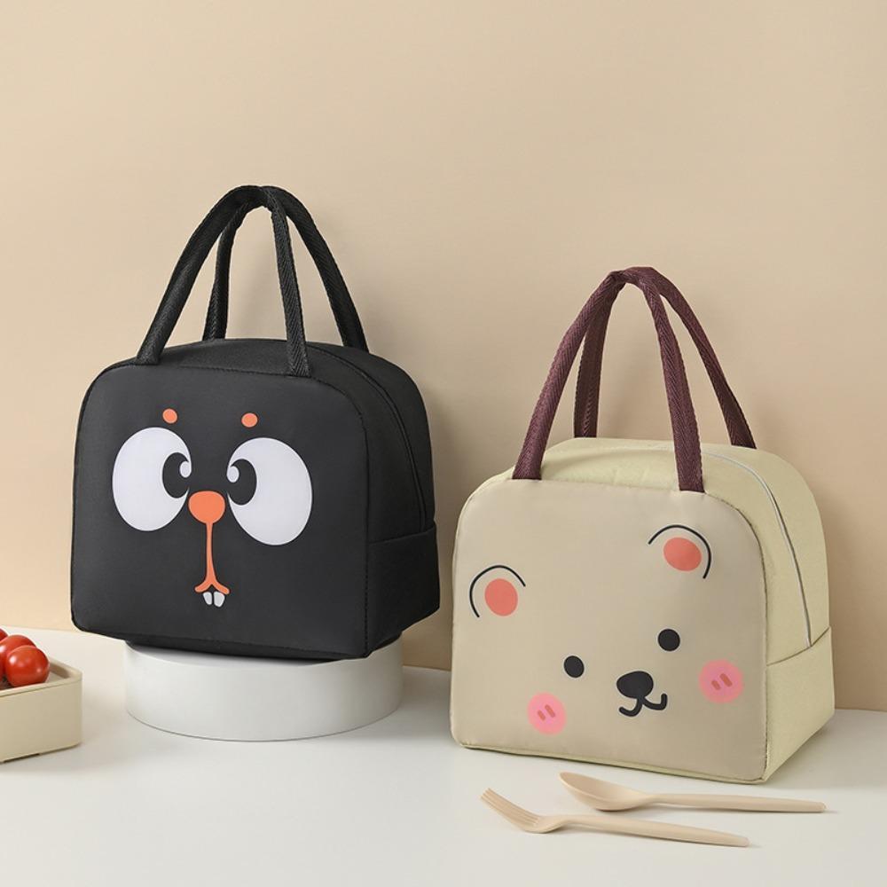 Cartoon Animals Pattern Thermal Lunch Bags Waterproof Lunch Box Handbag Tote Lunchbox Bag  Children