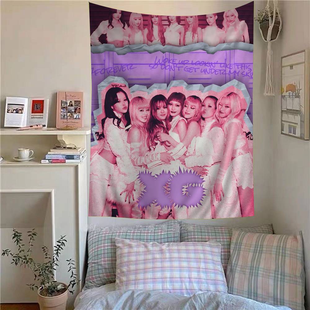 Kpop XXg Cartoon Tapestry Art Science Fiction Room Home Decor Wall Hanging Sheets 74x94cm(29x37in)