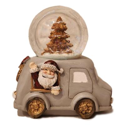 Minami Boeki Antique-Style Snow Globe Christmas Santa Claus Christmas Tree Teddy Bear Display Rack (Antique Car Santa Claus (6.5cm Glass Ball))