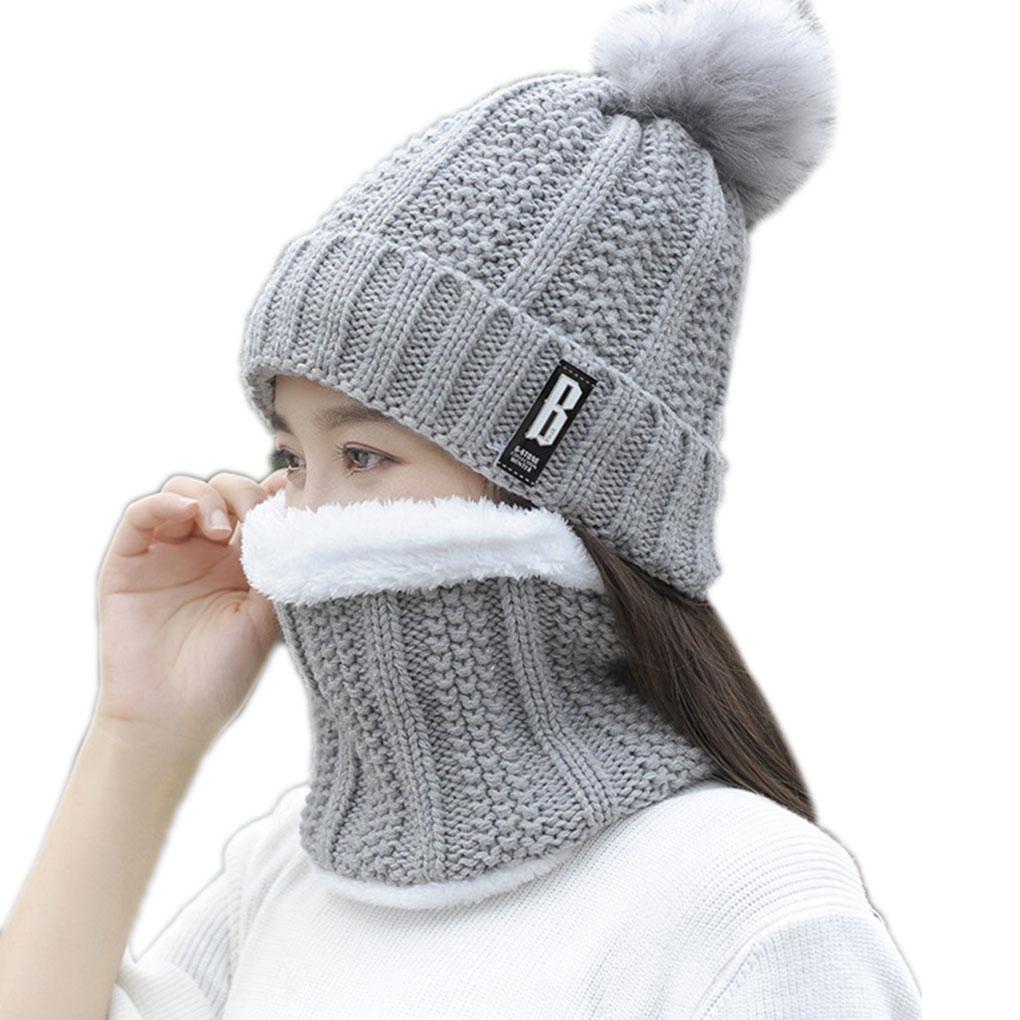 Women Braided Hat Kit Girl Warm Cap Scarf Set Crochet Skull Supplies Granny Winter Accessory