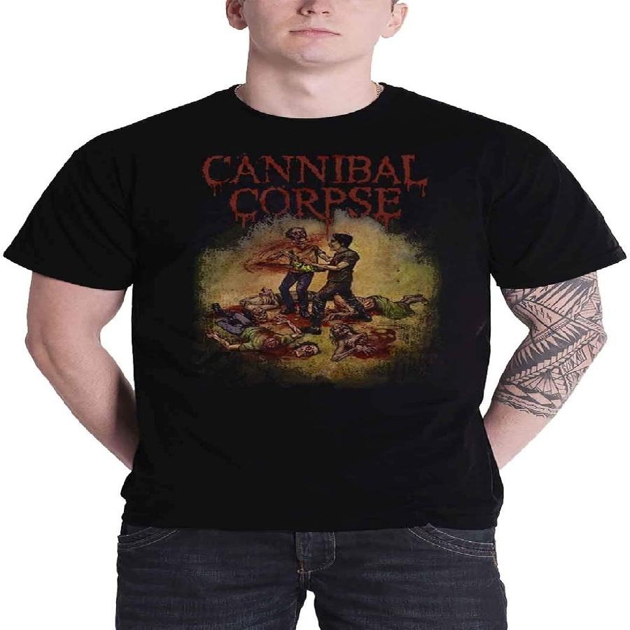 Cannibal Corpse T Shirt Chainsaw Band Logo Official Mens Black S