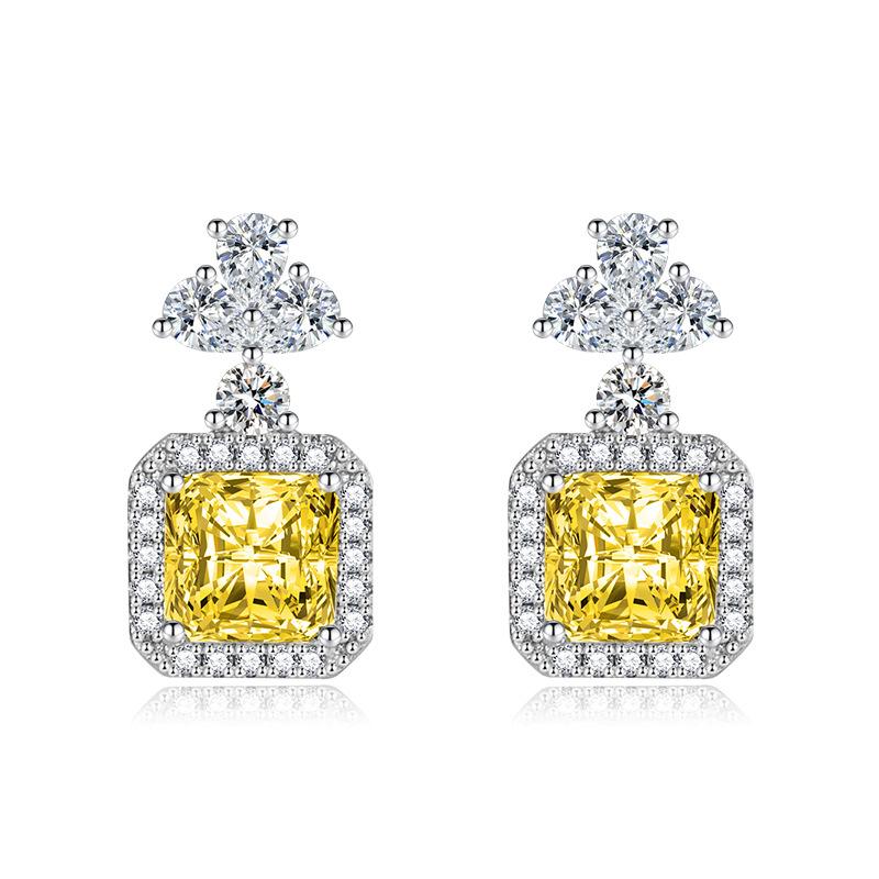 

BELLA BOX Роскошные женские серьги-гвоздики, подарок на свадьбу и помолвку жёлтый