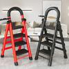 Multifunctional Indoor Carbon Steel Folding A-Frame Ladder: Telescopic, Thickened, Mobile Step Staircase