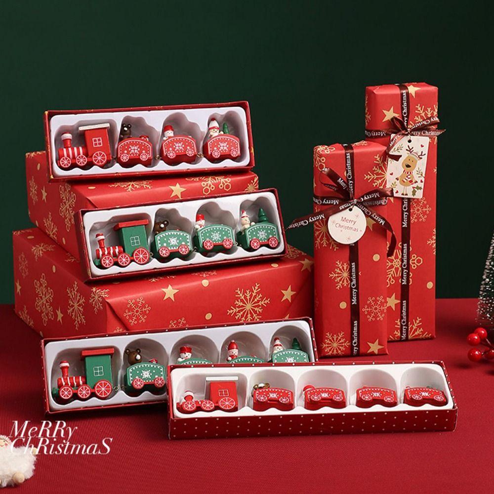 Basteln Geschenk Kuchen Kinderspielzeug Weihnachten Fensterdekorationen Heimdeko Holzzug Weihnachtsschmuck