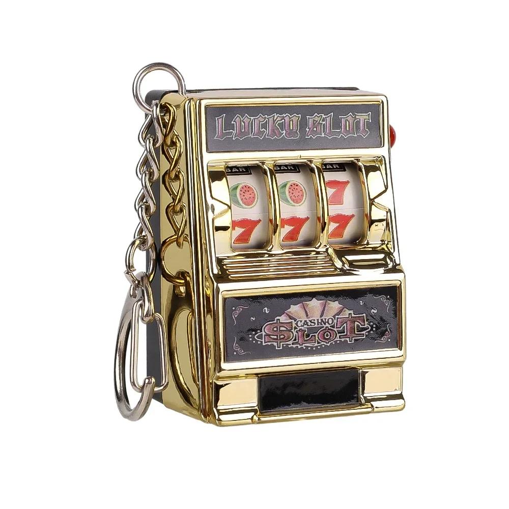 Lucky Charms Jackpot Keychain Creative Mini Fruit Machine Keychain Mini Casino Bag Charm Lucky Slot Machine Model Children's Toy