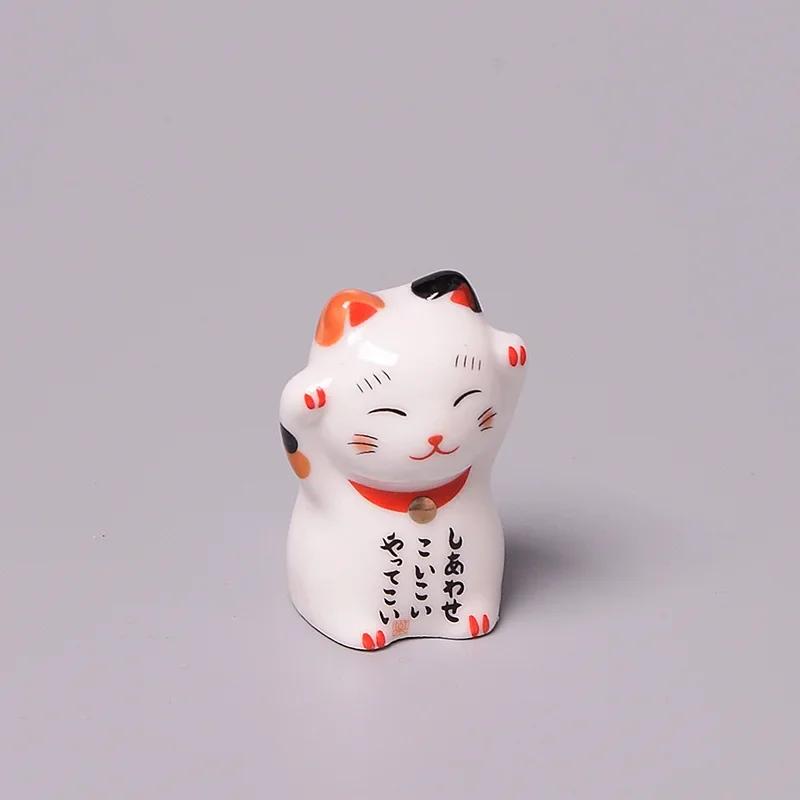 Zakka Cute Cat Chopstick Holder Tableware Japanese Style Underglaze Restaurant Simple Oval Spoon Bracket Utensil for Kitchen