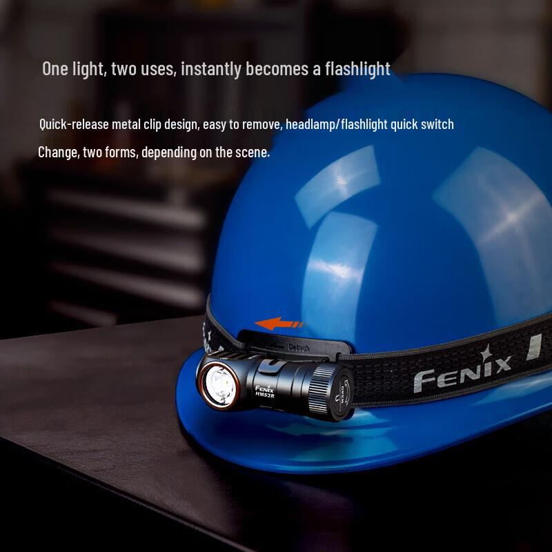Lampada frontale ricaricabile ultraleggera Fenix HM53R