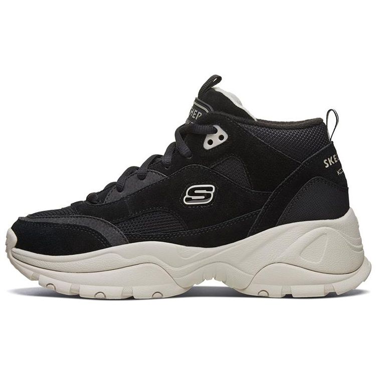 Skechers Kozmiks Suede Comfortable Daily Mid-Top Dad Shoes Women sneaker Black 88888380-BKNT 35