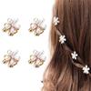 2~10Pcs Small Mini Pearl Claw Clips with Flower Design, Sweet Artificial Bangs Clips Decorative Hair Accessories for Women Girls