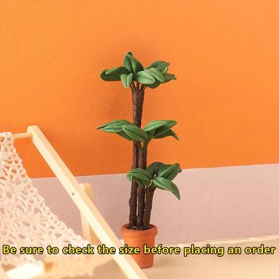 1:12 Dollhouse Miniature Potted Plant Fortune Tree Pot Bonsai Garden Decor Toy