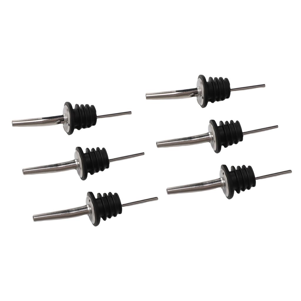 Spirituosen Ausgießer und Adapter Edelstahl Silikon 6 STK Flaschenausgießer mit Hals und 6 STK Adapter