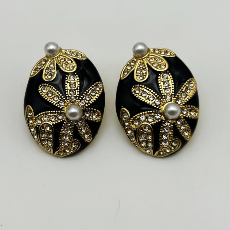 Средневековые Винтажные Черные Овальные Маркированные Серьги Ретро Благородные Легкая Роскошь Нишевый Дизайн Серебряные Геометрические Серьги-гвоздики