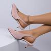 2025 Spring New Brand Women Sandals Fashion Pointed Toe Shallow Slip on Shoes Ladies Fashion Elegant Thin High Heels Sandals