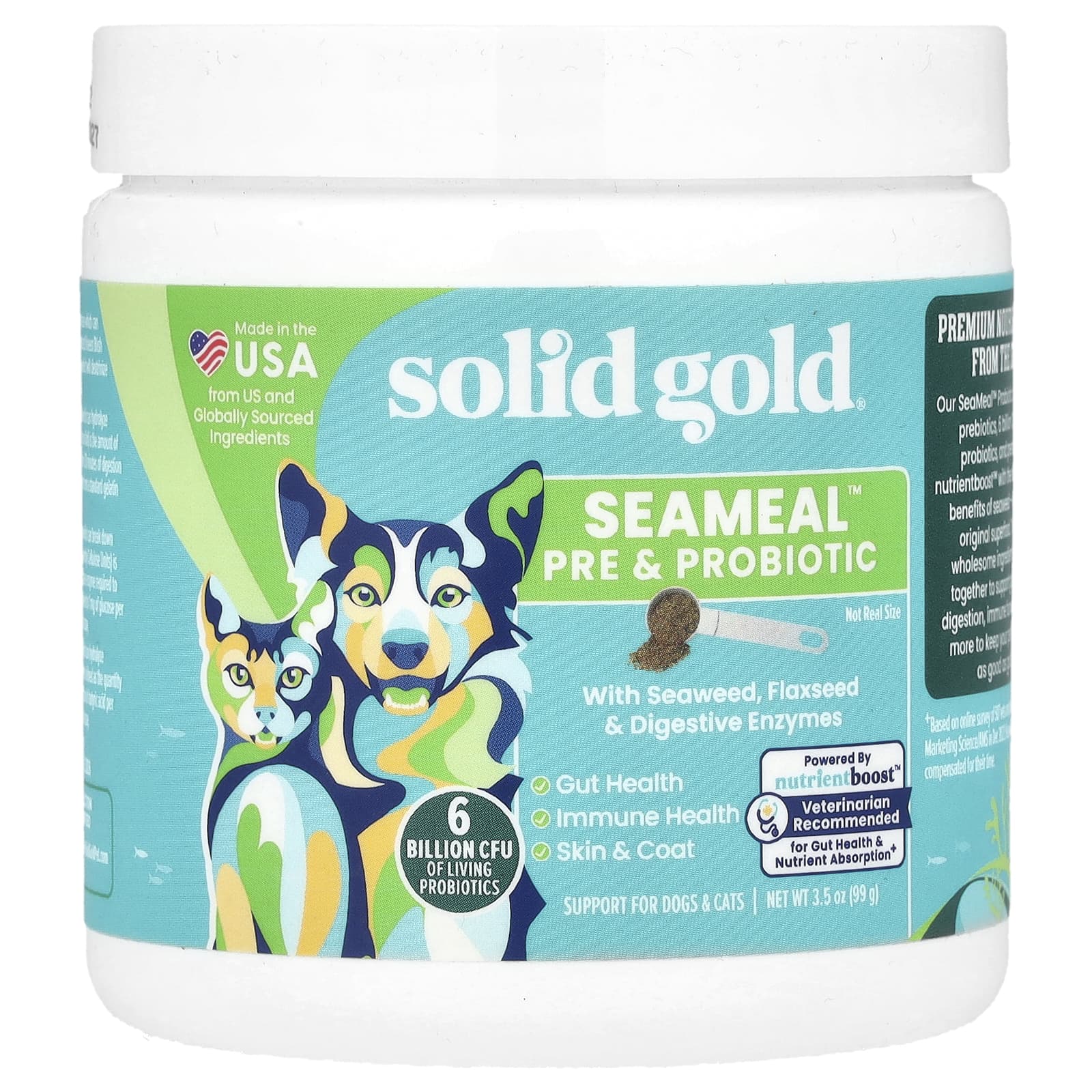 

Seameal™ Пребиотик и Пробиотик, для Собак и Кошек, 99г (3,5 унции)