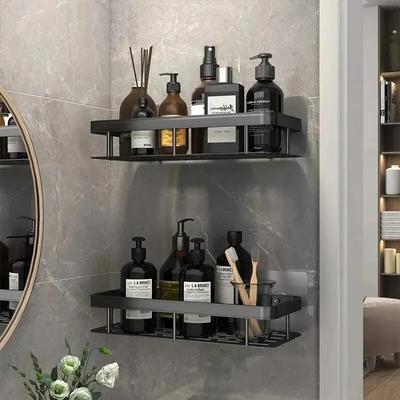 Banyo Rafı Makyaj Depolama Düzenleyici Şampuan Rafı Duş Rafı Banyo Aksesuarları Matkapsız Duvar Rafı