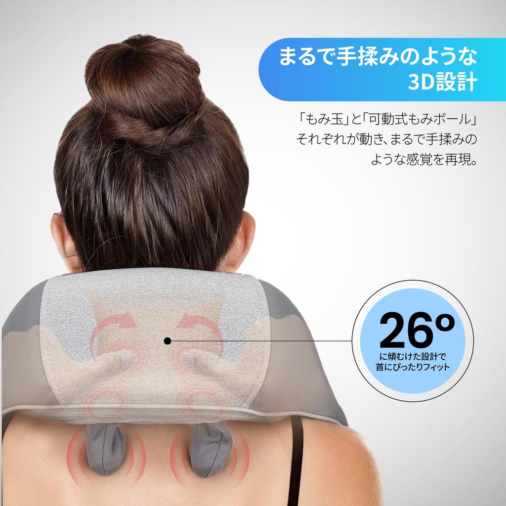 Neck Massager Device RENPHO 3D Shoulder Massager Relieve Stiff Shoulders Massage Machine Scissor Massage 2 Mode Switching 2 Level Intensity Relax